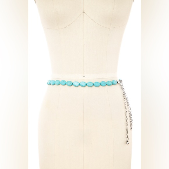 Accessories - Turquoise Beaded Chain Statement Belt
